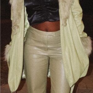 Show Me Your MuMu Green Faux Leather Pants
